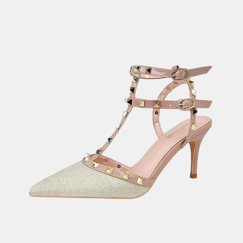 Jasmine Gliter Rivets Pumps
