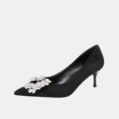 Nemesia Rhinestone Suede Pumps