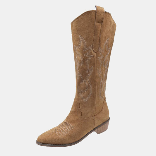 Cowboystiefel mit Eustoma-Stickerei