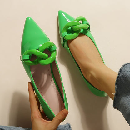 Jaborosa Pointed Toe Flat Pumps
