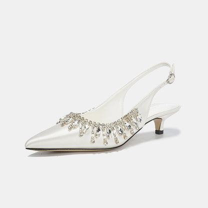 Clematis Elegant Rhinestone Satin Pumps