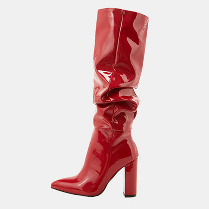 Bottes hautes en cuir verni Marigold