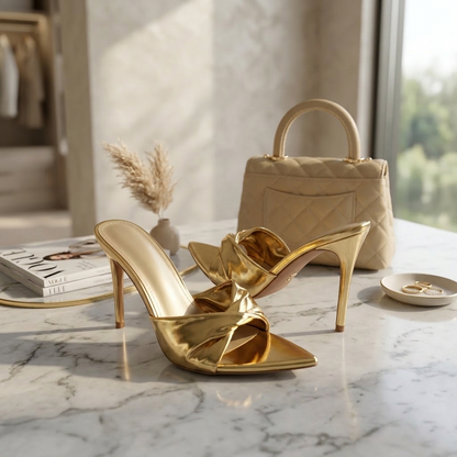 Salvia Sexy Twist Strap Stiletto Heels
