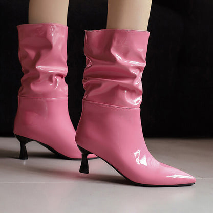 Bottines plissées à talons aiguilles Kalmia