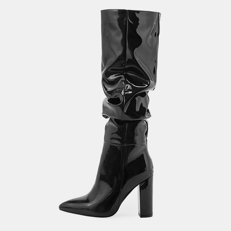 Bottes hautes en cuir verni Marigold
