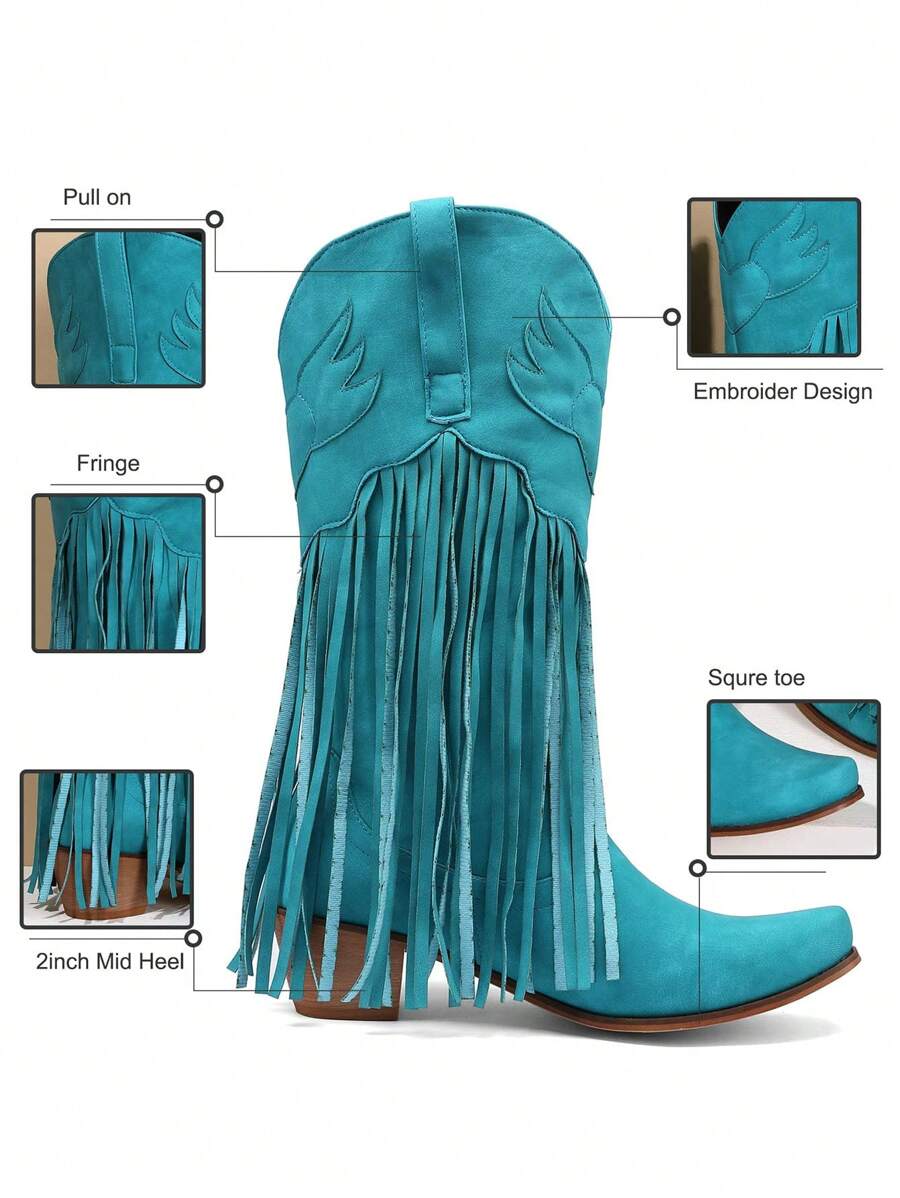 Scilla Stiefel mit glänzenden Quasten