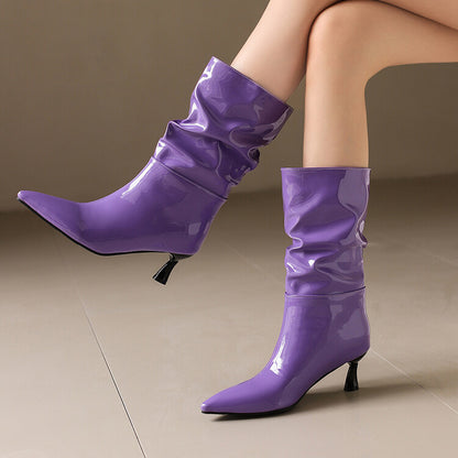 Bottines plissées à talons aiguilles Kalmia