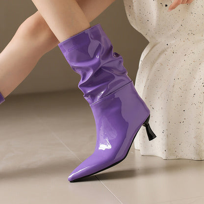 Bottines plissées à talons aiguilles Kalmia