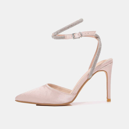 Erica Diamond Strappy Satin Pumps