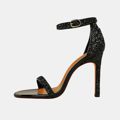 Hebe Pailletten Stiletto Sandalen