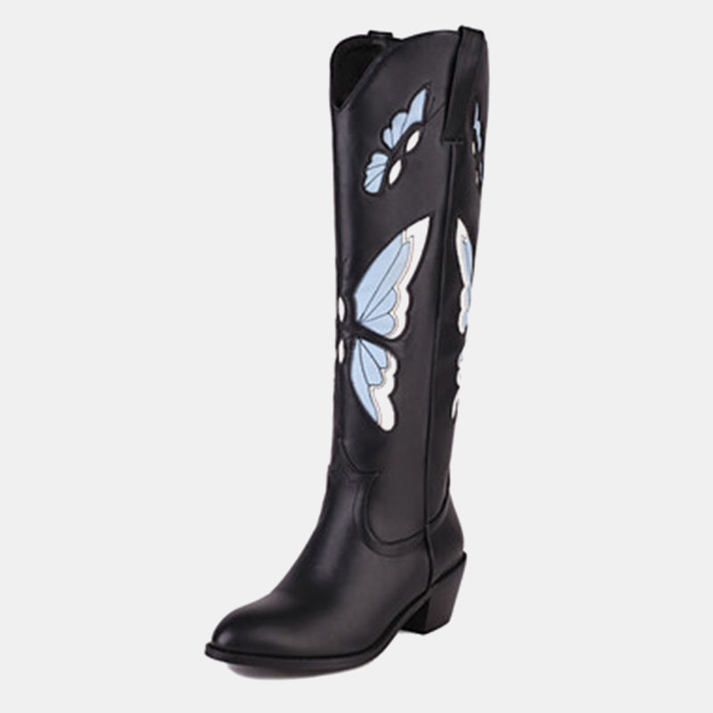 Bottes de cowboy à imprimé papillon Begonia