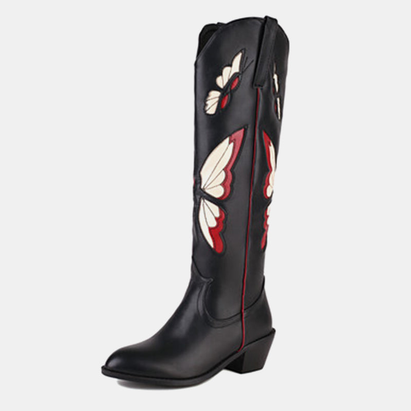 Bottes de cowboy à imprimé papillon Begonia
