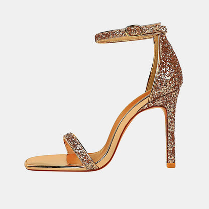 Hebe Pailletten Stiletto Sandalen
