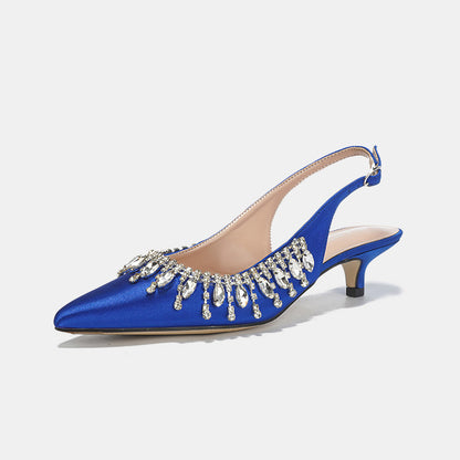 Clematis Elegant Rhinestone Satin Pumps