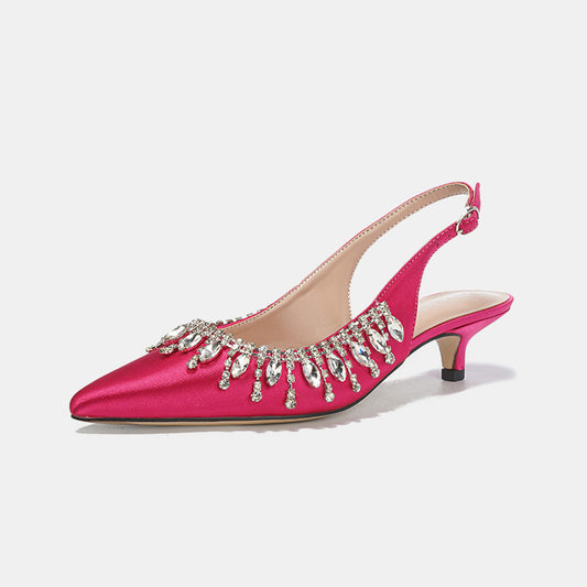 Clematis Elegant Rhinestone Satin Pumps
