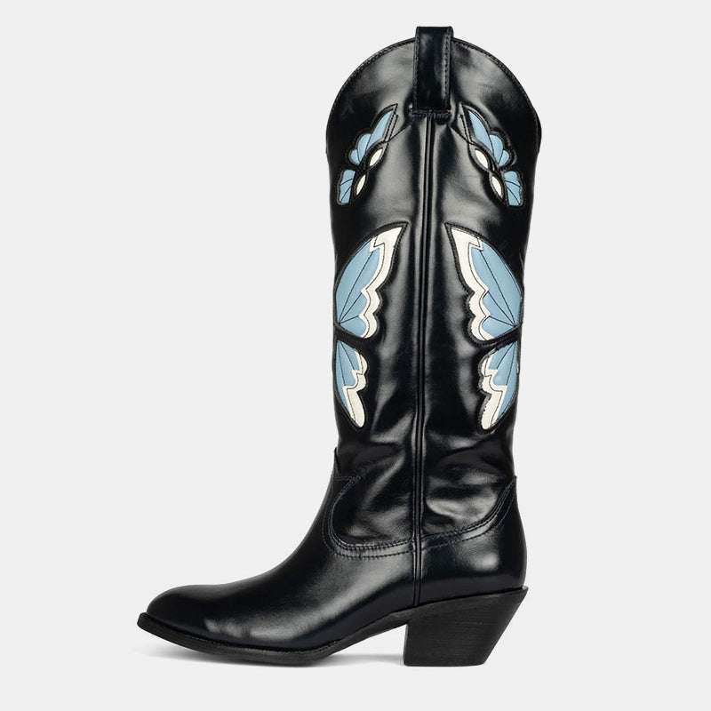 Bottes de cowboy à imprimé papillon Begonia