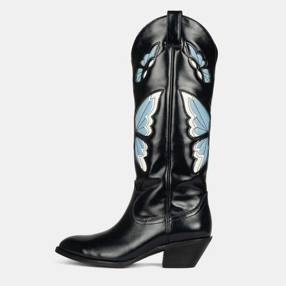Bottes de cowboy à imprimé papillon Begonia