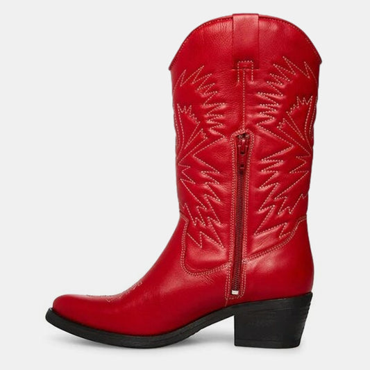 Gardenia Embroidered leather cowboy boots