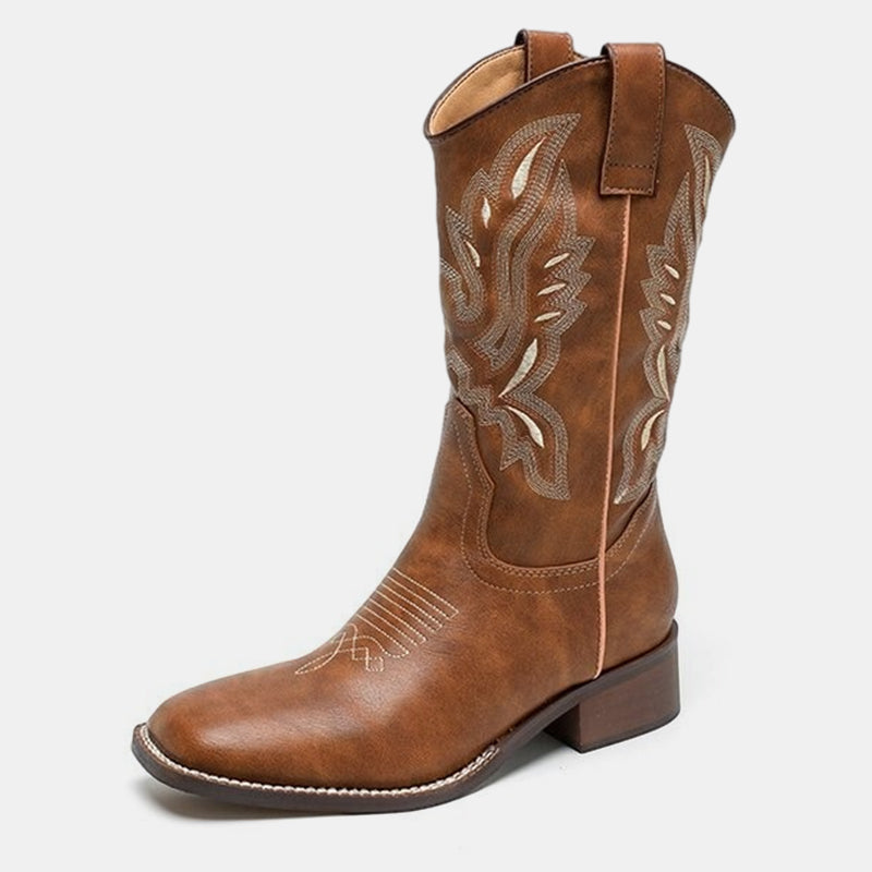 Cowboystiefel mit Gardenia-Stickerei