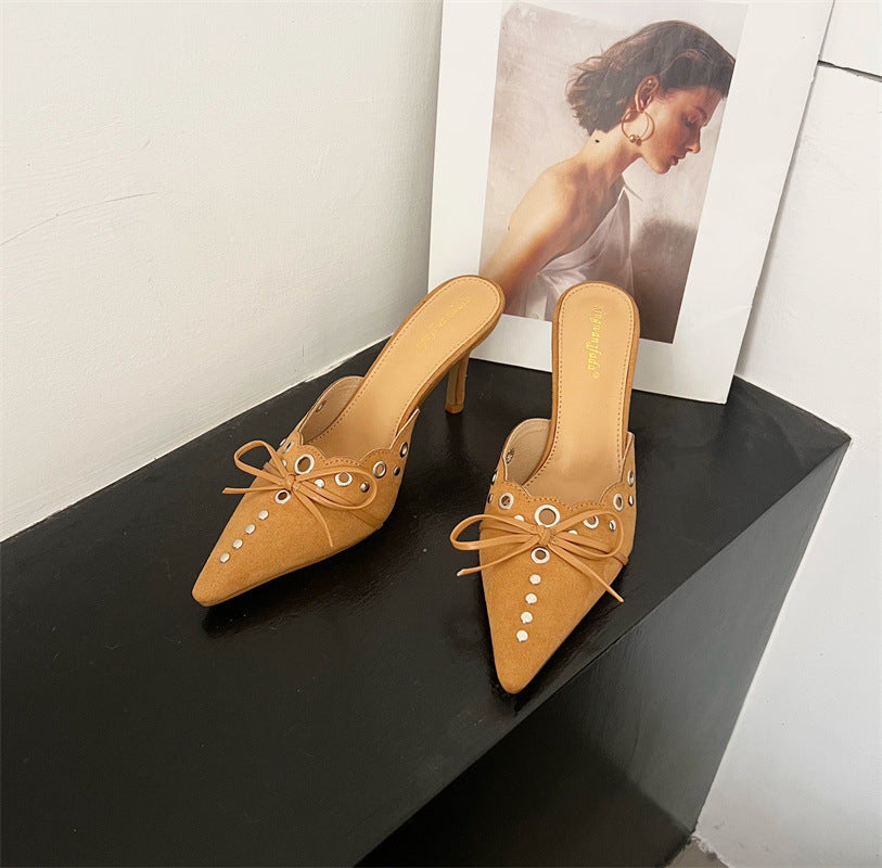 Daisy Bow-knot Pointed Toe Heels