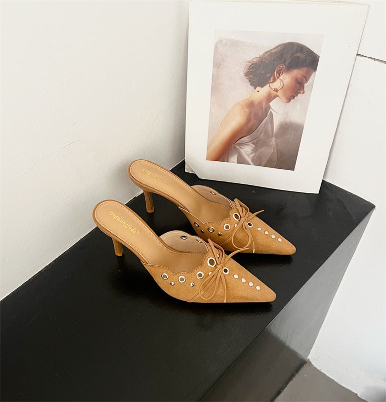 Daisy Bow-knot Pointed Toe Heels