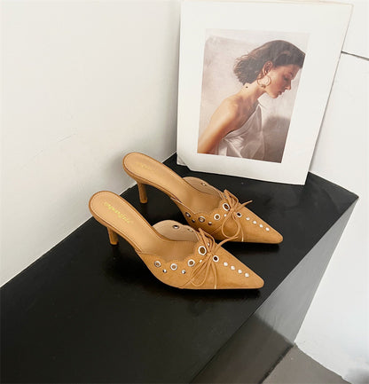 Daisy Bow-knot Pointed Toe Heels