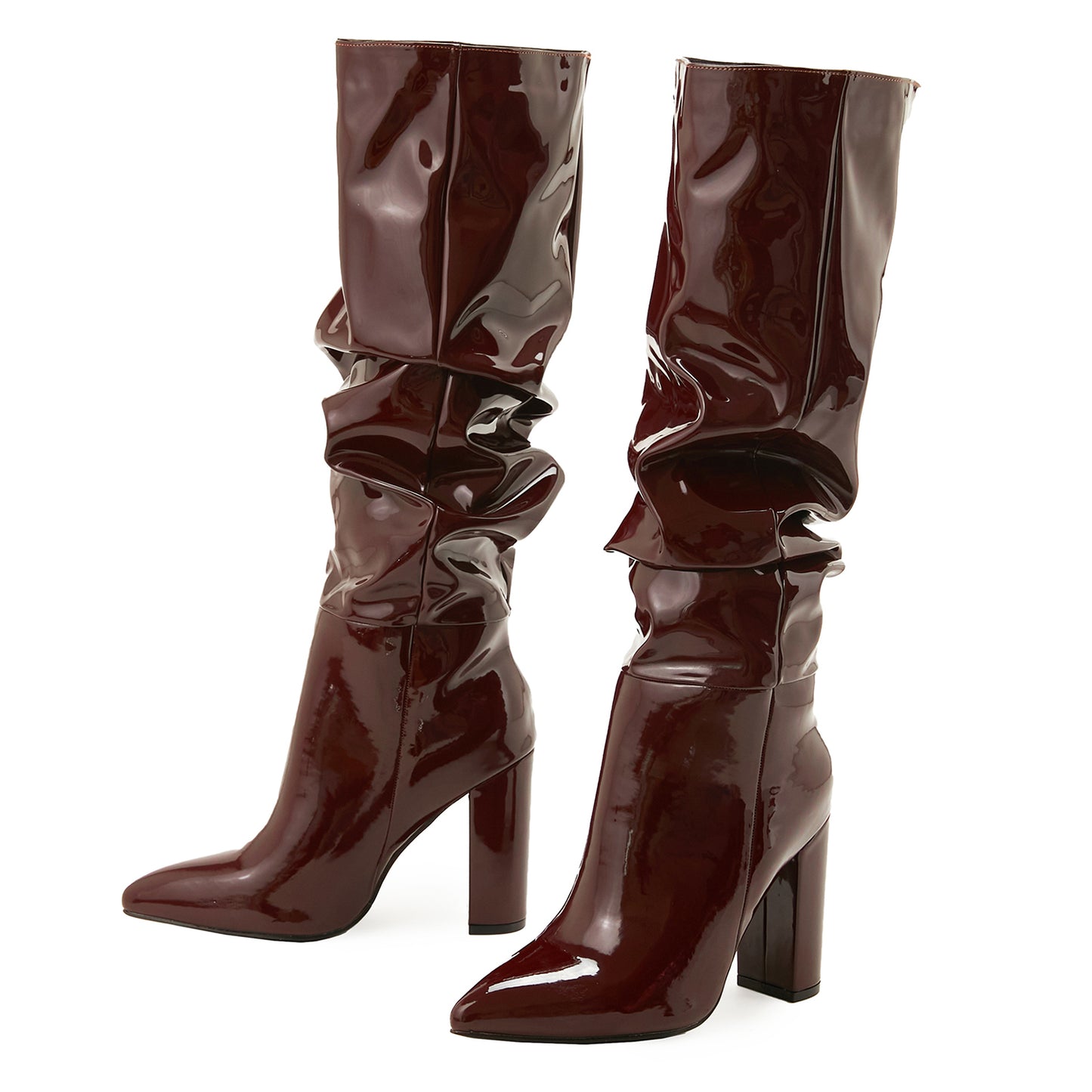 Bottes hautes en cuir verni Marigold