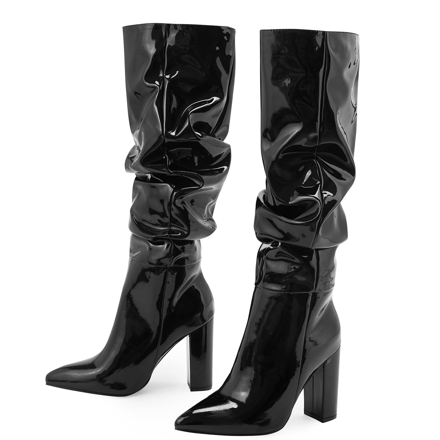 Bottes hautes en cuir verni Marigold
