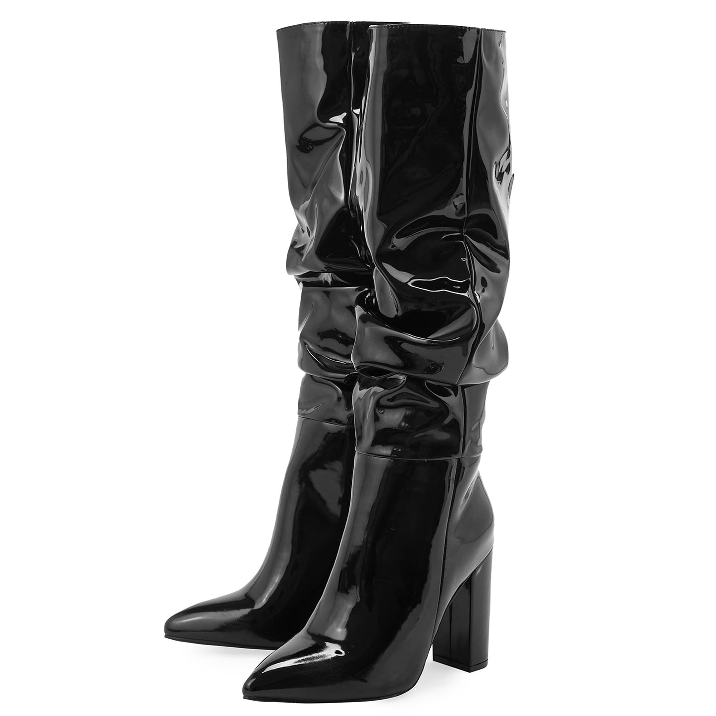 Bottes hautes en cuir verni Marigold