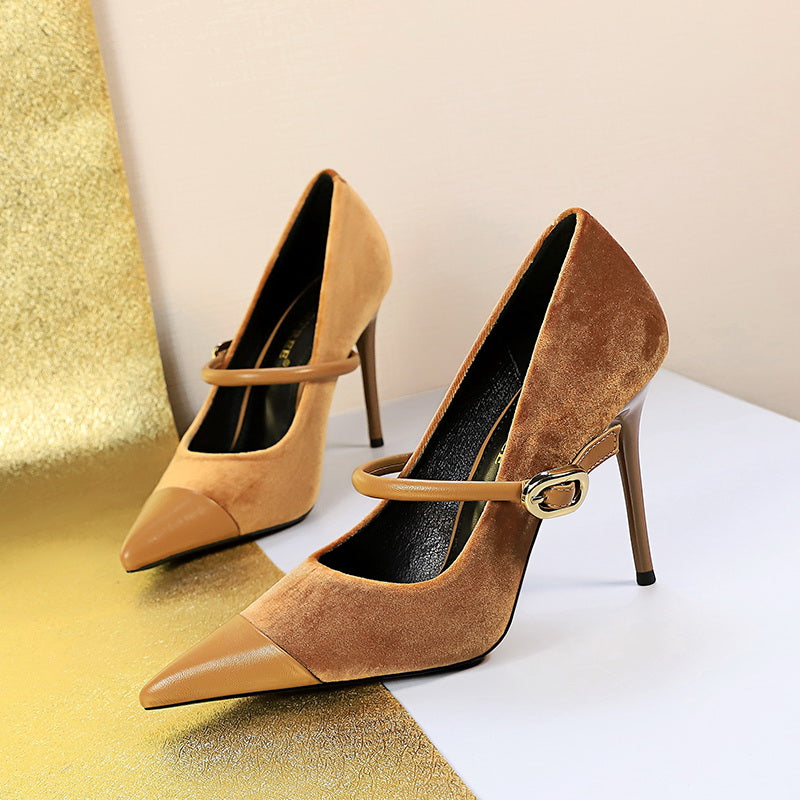 Azalea Velvet Buckle Pumps