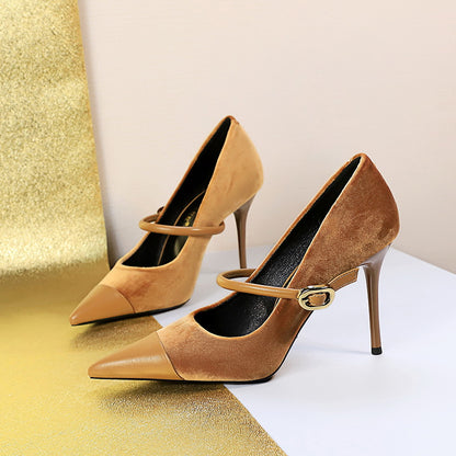 Azalea Velvet Buckle Pumps