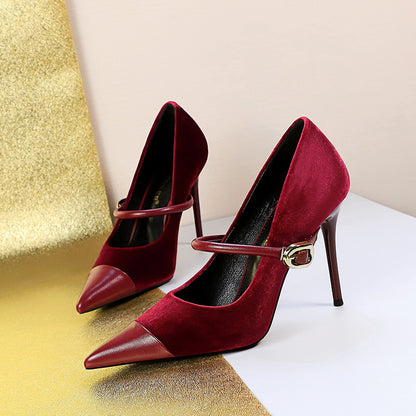 Azalea Velvet Buckle Pumps