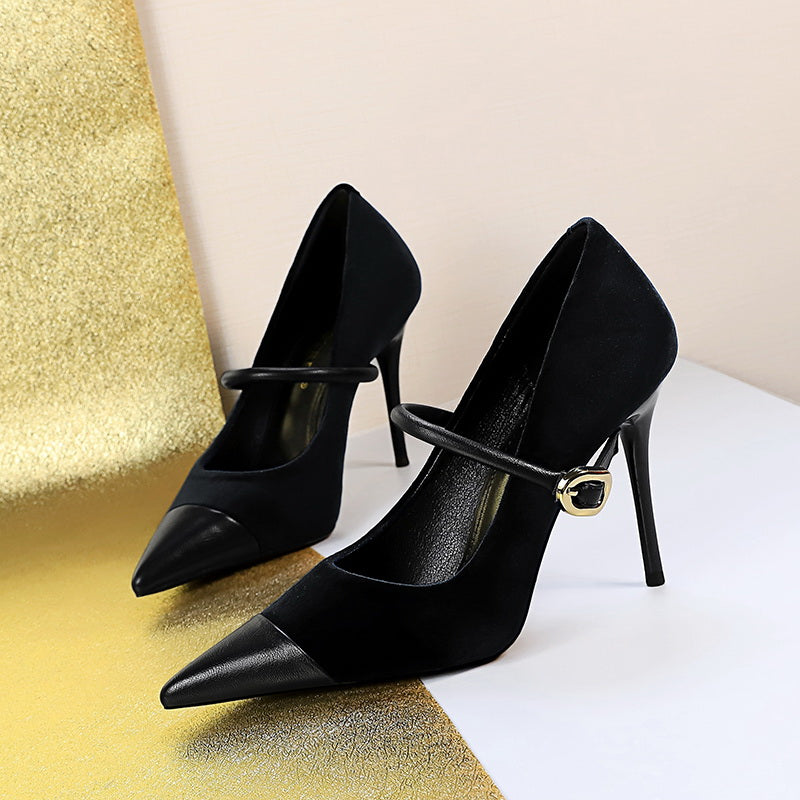 Azalea Velvet Buckle Pumps