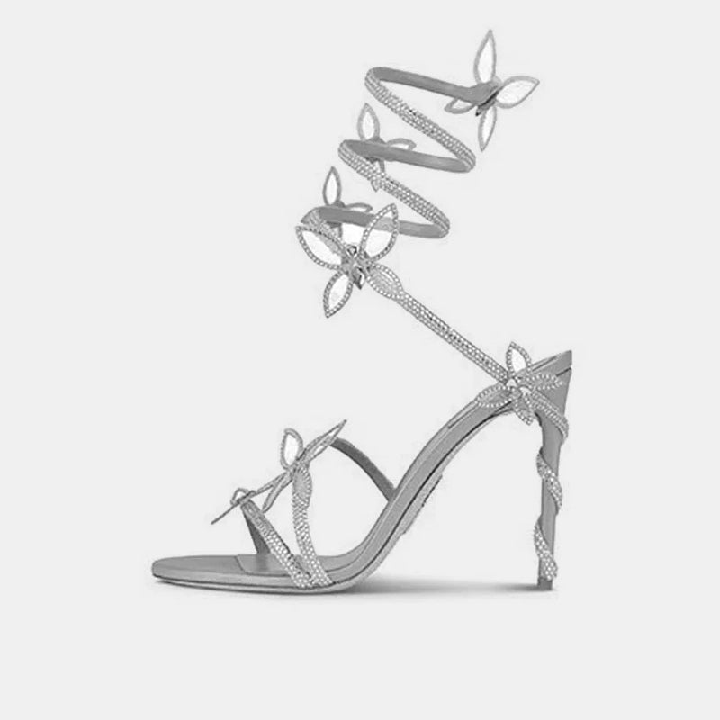 Dahlia Butterfly Rhinestone Sandals