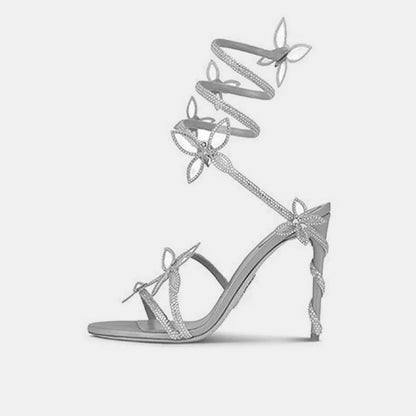 Dahlia Butterfly Rhinestone Sandals