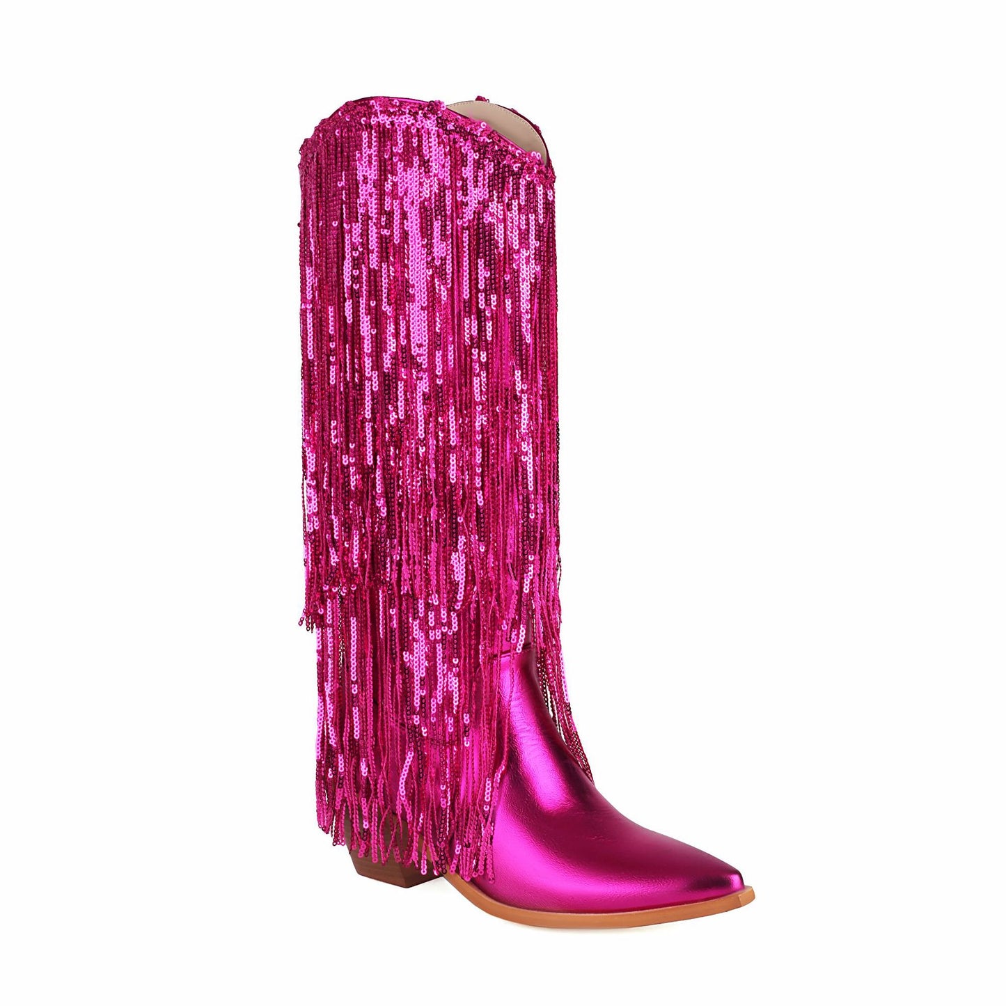 Bottes à pompons brillants Scilla