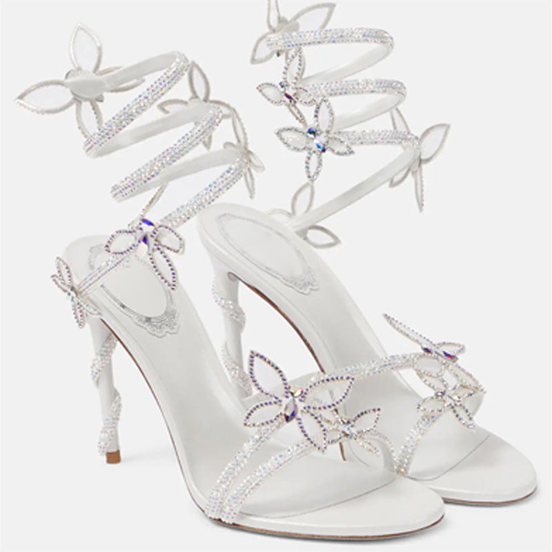 Dahlia Butterfly Rhinestone Sandals