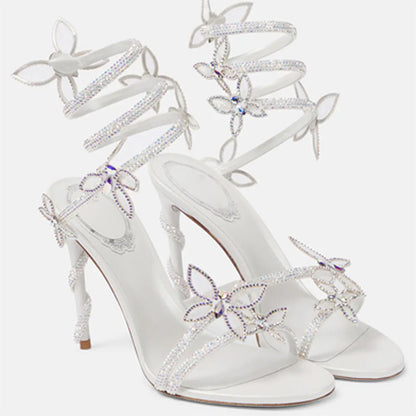 Dahlia Butterfly Rhinestone Sandals