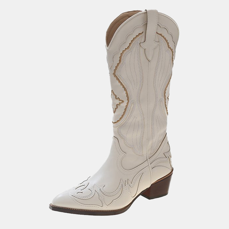 Begonia bestickte Western-Cowboystiefel