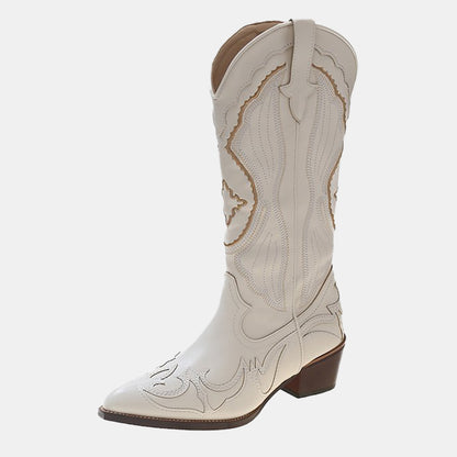 Begonia bestickte Western-Cowboystiefel