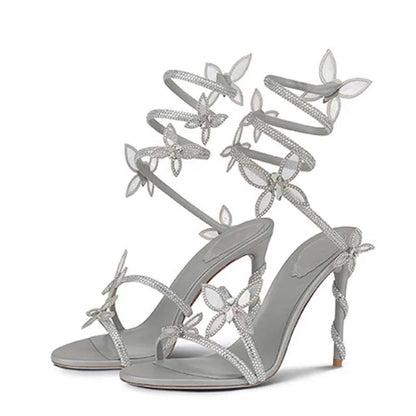Dahlia Butterfly Rhinestone Sandals