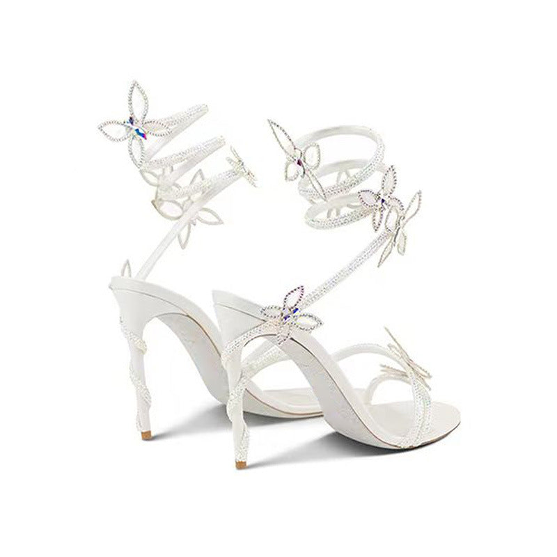 Dahlia Butterfly Rhinestone Sandals