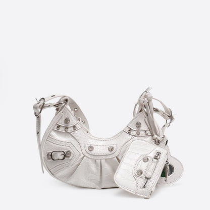 Freya Crocodile Hobo Half-Moon Bag
