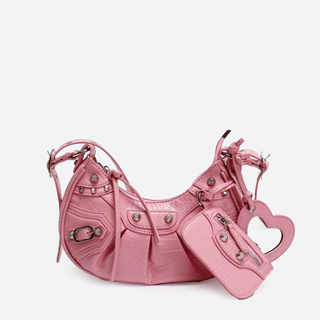 Freya Crocodile Hobo Half-Moon Bag