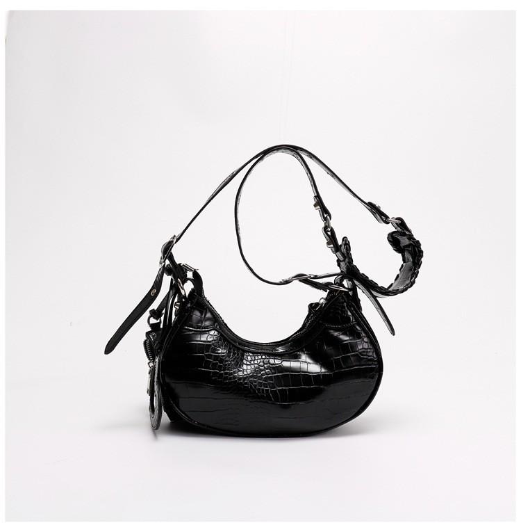 Freya Crocodile Hobo Half-Moon Bag