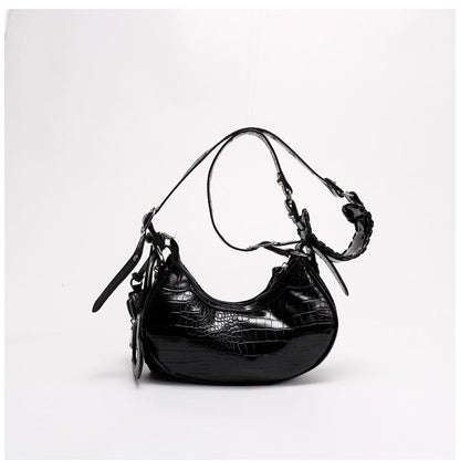 Freya Crocodile Hobo Half-Moon Bag