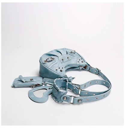 Freya Crocodile Hobo Half-Moon Bag