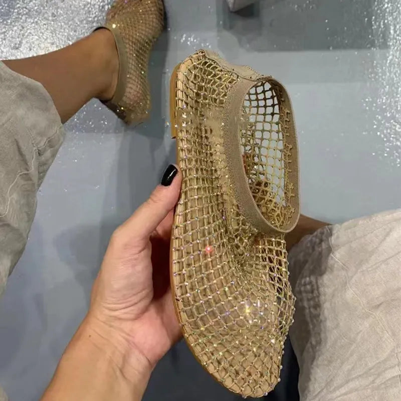 Azalea Fishnet Mesh Shiny Flats