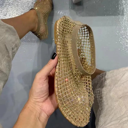 Azalea Fishnet Mesh Shiny Flats
