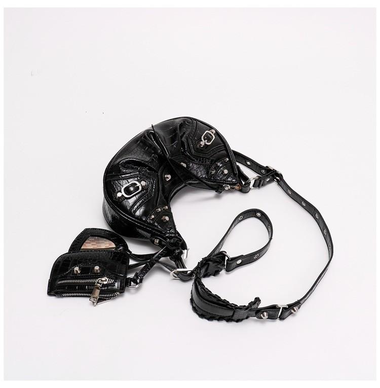 Freya Crocodile Hobo Half-Moon Bag